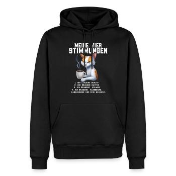 Lazy Tshirt Work Cat Funny Sarcasm Office - Men’s Premium Organic Hoodie - black - Front - Nico (187cm)