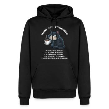 Lazy Tshirt Work Cat Funny Sarcasm Office - Men’s Premium Organic Hoodie - black - Front - Nico (187cm)