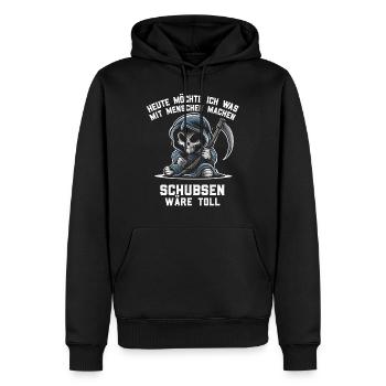 Ironie coquine Travail drôle Sarcasme drôle Antisocial - Sweat à capuche Premium bio Homme - noir - Devant - Nico (187cm)