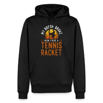 Funny Tennis Player Racket - Männer Premium Bio Hoodie - Schwarz - Vorne - Nico (187cm)