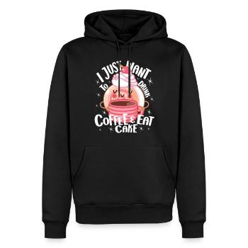 Pastry Lover Just Want Eat Cake Cute Gift - Männer Premium Bio Hoodie - Schwarz - Vorne - Nico (187cm)