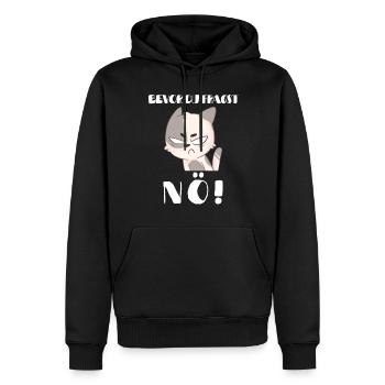 T-shirt chat Drôle Drôle Humour Sarcasme Ironie - Sweat à capuche Premium bio Homme - noir - Devant - Nico (187cm)