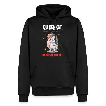 Unicorn Shirt Kids Women Funny Small Sarcasm - Men’s Premium Organic Hoodie - black - Front - Nico (187cm)