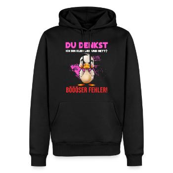 Duck Tshirt Kids Women Funny Small Sarcasm - Men’s Premium Organic Hoodie - black - Front - Nico (187cm)