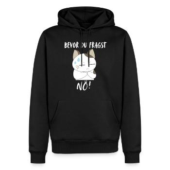 T-shirt chat Drôle Drôle Humour Sarcasme Ironie - Sweat à capuche Premium bio Homme - noir - Devant - Nico (187cm)