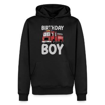 Anniversaire Garçon Pompier Anniversaire Garçon - Sweat à capuche Premium bio Homme - noir - Devant - Nico (187cm)
