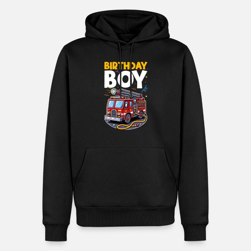 Anniversaire Garçon Pompier Anniversaire Garçon - Sweat à capuche Premium bio Homme - noir