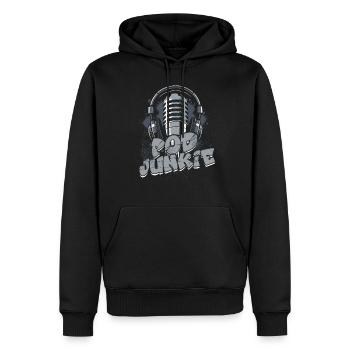 Podcast Podcaster Podcasting - Männer Premium Bio Hoodie - Schwarz - Vorne - Nico (187cm)