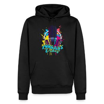 Podcast Vibes Podcaster Podcasting - Männer Premium Bio Hoodie - Schwarz - Vorne - Nico (187cm)
