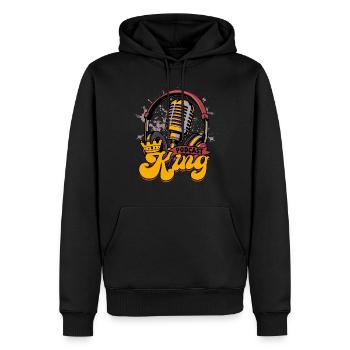 Podcast King Podcaster Podcasting - Männer Premium Bio Hoodie - Schwarz - Vorne - Nico (187cm)