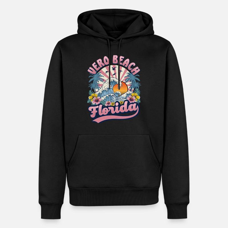Vero Beach, Floride - Sweat à capuche Premium bio Homme - noir