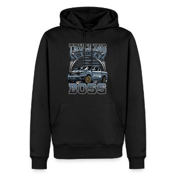 Trucking is like a Redneck - Men’s Premium Organic Hoodie - black - Front - Nico (187cm)