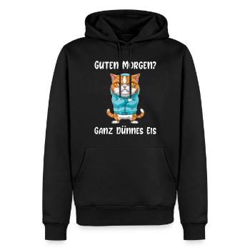 Katze Tshirt Lustig Witzig Humor Sarkasmus Büro - Männer Premium Bio Hoodie - Schwarz - Vorne - Nico (187cm)