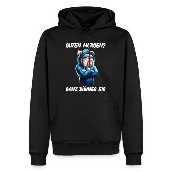 Chien Tshirt Drôle Drôle Humour Sarcasme Bureau - Sweat à capuche Premium bio Homme - noir - Devant - Nico (187cm)