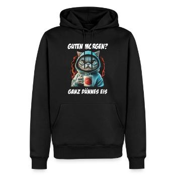 Katze Tshirt Lustig Witzig Humor Sarkasmus Büro - Männer Premium Bio Hoodie - Schwarz - Vorne - Nico (187cm)