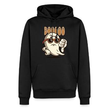 Booing Ghost Funny Ghost Design - Men’s Premium Organic Hoodie - black - Front - Nico (187cm)