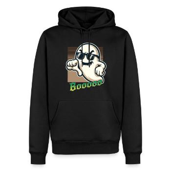 Booing Ghost Funny Ghost Halloween Design - Men’s Premium Organic Hoodie - black - Front - Nico (187cm)