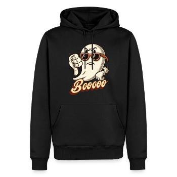Booing Ghost Funny Ghost Design - Men’s Premium Organic Hoodie - black - Front - Nico (187cm)