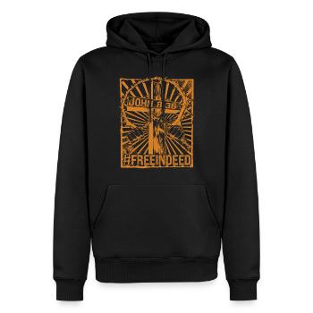 Free Indeed John 8 36 Christian Bible - Männer Premium Bio Hoodie - Schwarz - Vorne - Nico (187cm)
