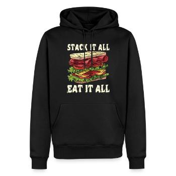 Sandwich Sandwich Snack Célébration - Sweat à capuche Premium bio Homme - noir - Devant - Nico (187cm)
