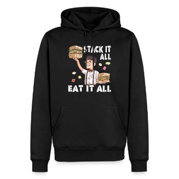 Sandwich Sandwich Snack Célébration - Sweat à capuche Premium bio Homme - noir - Devant - Nico (187cm)