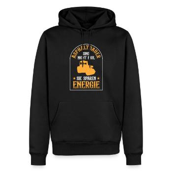 Les constructeurs d’asphalte ne sont pas des constructeurs de routes paresseux - Sweat à capuche Premium bio Homme - noir - Devant - Nico (187cm)