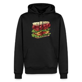 Sandwich Sandwich Snack Célébration - Sweat à capuche Premium bio Homme - noir - Devant - Nico (187cm)
