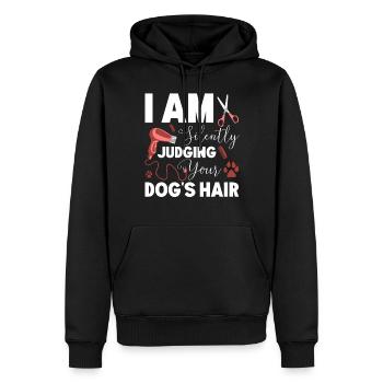Chien Chiot Soins pour animaux de compagnie Salon d’emploi - Sweat à capuche Premium bio Homme - noir - Devant - Nico (187cm)