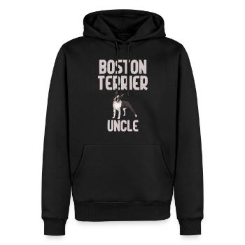 Boston Terrier Gifts - Männer Premium Bio Hoodie - Schwarz - Vorne - Nico (187cm)