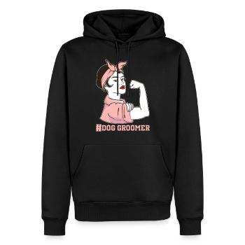 Chien Chiot Soins pour animaux de compagnie Salon d’emploi - Sweat à capuche Premium bio Homme - noir - Devant - Nico (187cm)