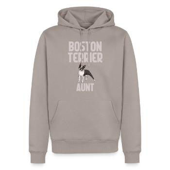 Cadeaux Boston Terrier - Sweat à capuche Premium bio Homme - taupe - Devant - Nico (187cm)