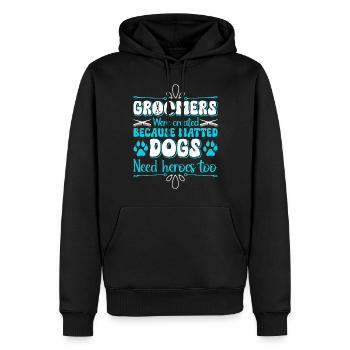 Chien Chiot Soins pour animaux de compagnie Salon d’emploi - Sweat à capuche Premium bio Homme - noir - Devant - Nico (187cm)