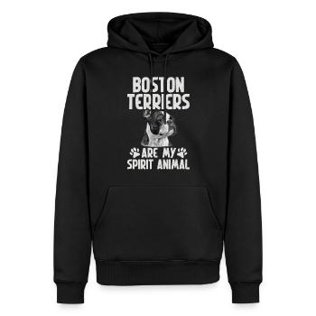Boston Terrier Gifts - Männer Premium Bio Hoodie - Schwarz - Vorne - Nico (187cm)
