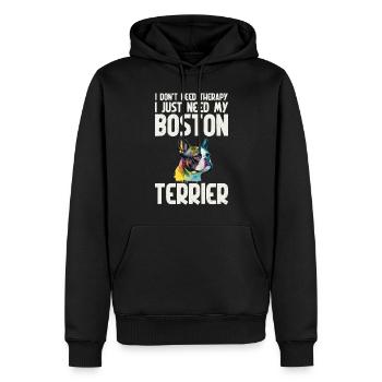 Boston Terrier Gifts - Männer Premium Bio Hoodie - Schwarz - Vorne - Nico (187cm)