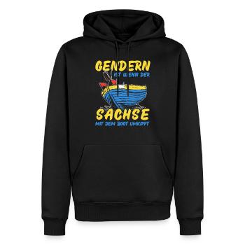 Gendern Tshirt Herren Damen Lustig Witzig Spruch - Männer Premium Bio Hoodie - Schwarz - Vorne - Nico (187cm)