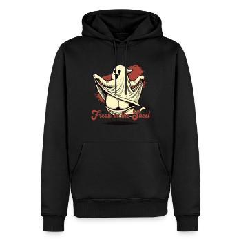 Freak in the Sheet Humorvoll Sarkastisch Halloween - Männer Premium Bio Hoodie - Schwarz - Vorne - Nico (187cm)