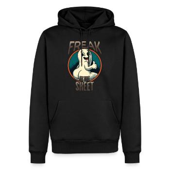 Drôle de monstre de conception fantôme sous le drap - Sweat à capuche Premium bio Homme - noir - Devant - Nico (187cm)