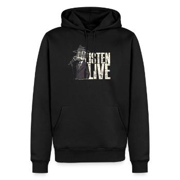Podcast Podcaster Podcasting Listen Live - Männer Premium Bio Hoodie - Schwarz - Vorne - Nico (187cm)