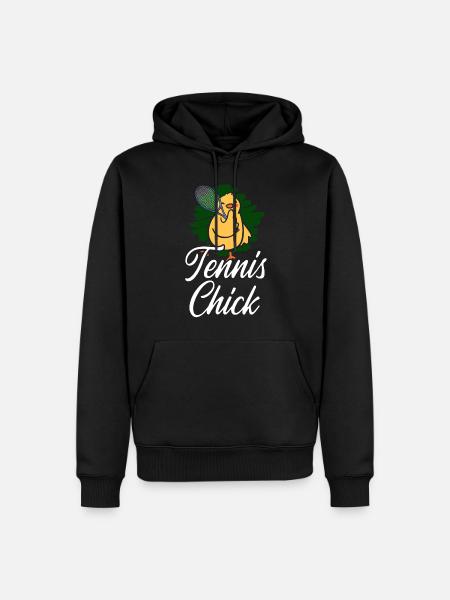 Funny Tennis Player Racket Chicken - Men’s Premium Organic Hoodie - black