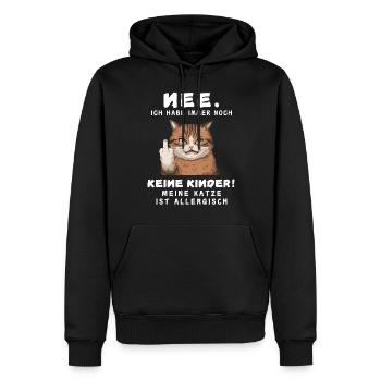 Tshirt chat Drôle Drôle Humour Sarcasme Kitty - Sweat à capuche Premium bio Homme - noir - Devant - Nico (187cm)