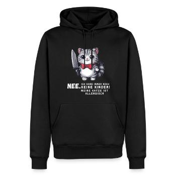 Tshirt chat Drôle Drôle Humour Sarcasme Kitty - Sweat à capuche Premium bio Homme - noir - Devant - Nico (187cm)