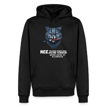 Tshirt chat Drôle Drôle Humour Sarcasme Kitty - Sweat à capuche Premium bio Homme - noir - Devant - Nico (187cm)