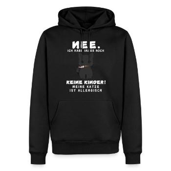 Tshirt chat Drôle Drôle Humour Sarcasme Kitty - Sweat à capuche Premium bio Homme - noir - Devant - Nico (187cm)