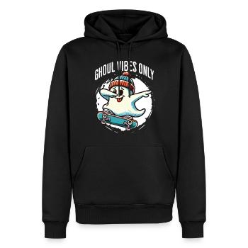 Ghoul Vibes Seulement Drôle Halloween Dire Design - Sweat à capuche Premium bio Homme - noir - Devant - Nico (187cm)