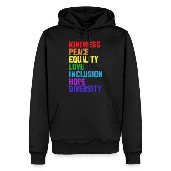 Gleichheit LGBTQ Rainbow Flag LGBTQ Stolz - Männer Premium Bio Hoodie - Schwarz - Vorne - Nico (187cm)