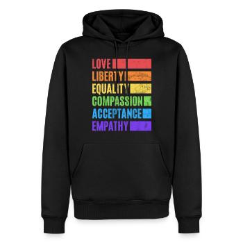 Gleichheit LGBTQ Rainbow Flag LGBTQ Stolz - Männer Premium Bio Hoodie - Schwarz - Vorne - Nico (187cm)