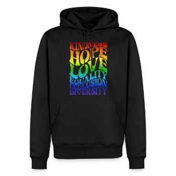 Gleichheit LGBTQ Rainbow Flag LGBTQ Stolz - Männer Premium Bio Hoodie - Schwarz - Vorne - Nico (187cm)
