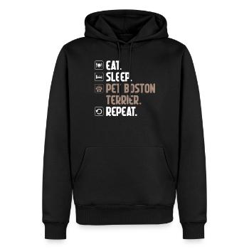 Boston Terrier Gifts - Männer Premium Bio Hoodie - Schwarz - Vorne - Nico (187cm)