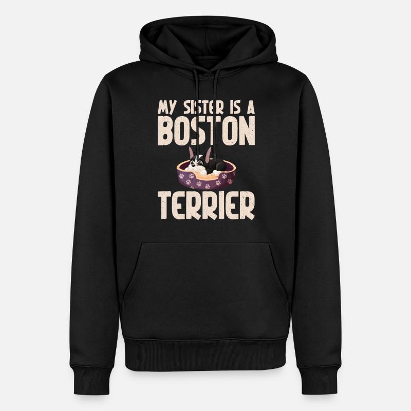 Cadeaux Boston Terrier - Sweat à capuche Premium bio Homme - noir