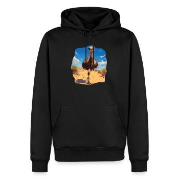 Emus Emu - Sweat à capuche Premium bio Homme - noir - Devant - Nico (187cm)